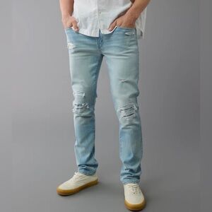 AMERICAN EAGLE Men’s AirFlex+ Patched Slim Jean, 26x28